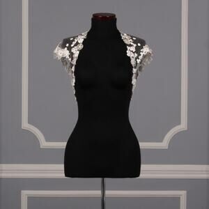 Bolero Jacket LIANCARLO Bridal Floral Embroidery Beading Beaded 7824 Size 10
